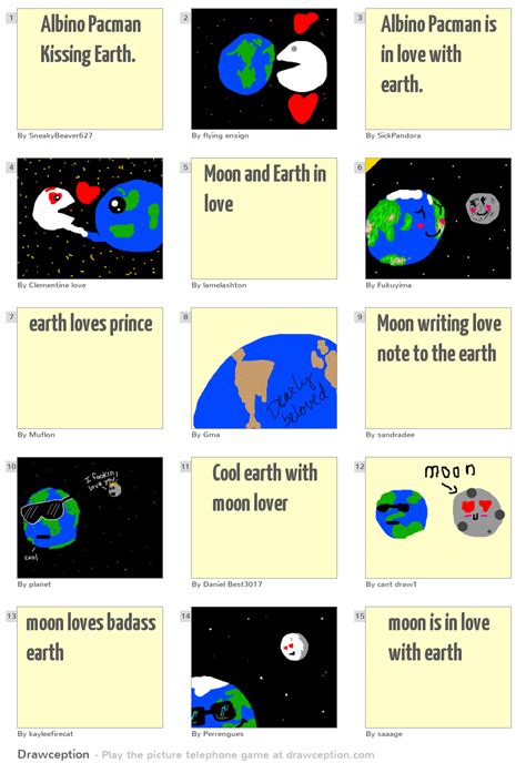 Albino Pacman Kissing Earth Drawception