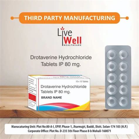 Drotaverine Hydrochloride Tablets Ip Mg In Third Party Manufacturing