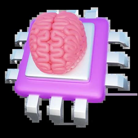 Artificial Intelligence Brain Chip 3D Icon download in PNG, OBJ or ...