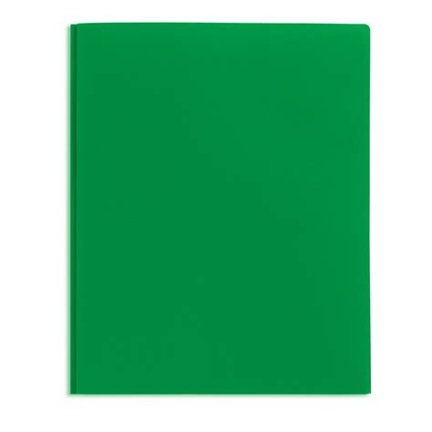 2-Pocket School-Grade Poly Folder with Prongs, Letter Size, Green ...