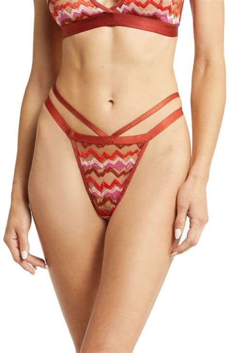 KILO BRAVA Embroidered Mesh G String Thong Peaks And Valleys