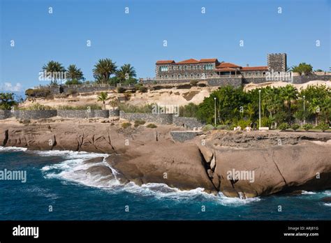 Tenerife Bahia Del Duque Costa Adeje The Dukes Castle And Rocks Stock