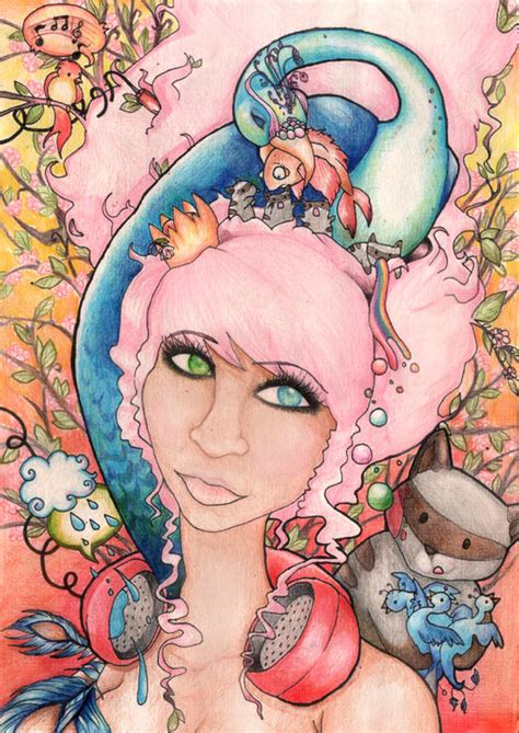 Peacock Girl With Color Pencils By Ronacat On Deviantart