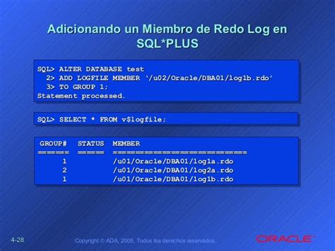 Administración De Base De Datos Oracle Sesión 4