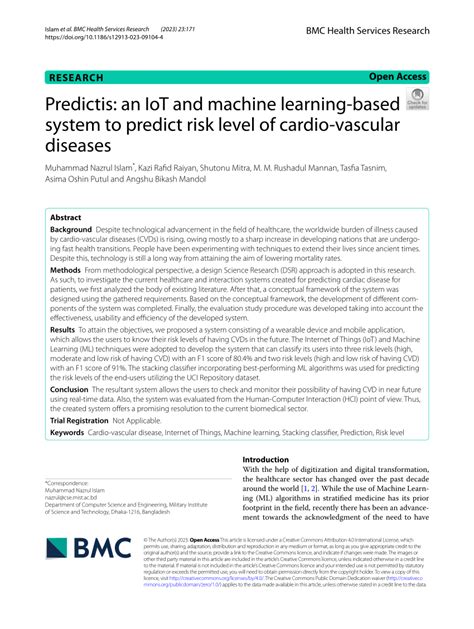 Pdf Predictis An Iot And Machine Learning Based System To Predict