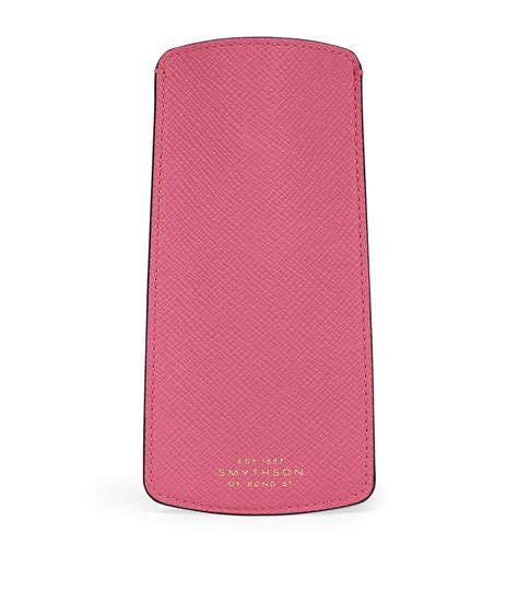 Smythson Pink Leather Panama Glasses Case Harrods UK