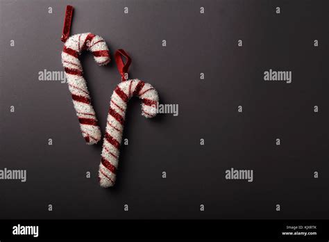 Christmas decorations on dark background, holiday Stock Photo - Alamy