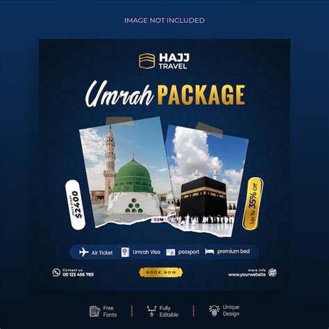 Premium Vector Hajj Umrah Travel Luxury Social Media Post Design