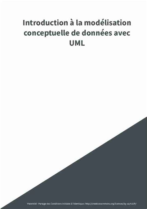 Introduction à la modélisation conceptuelle de données avec UML PDF