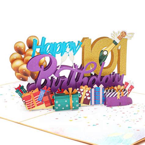 Liif Happy 101st Birthday 3d Greeting Pop Up Birthday Card 101st Happy