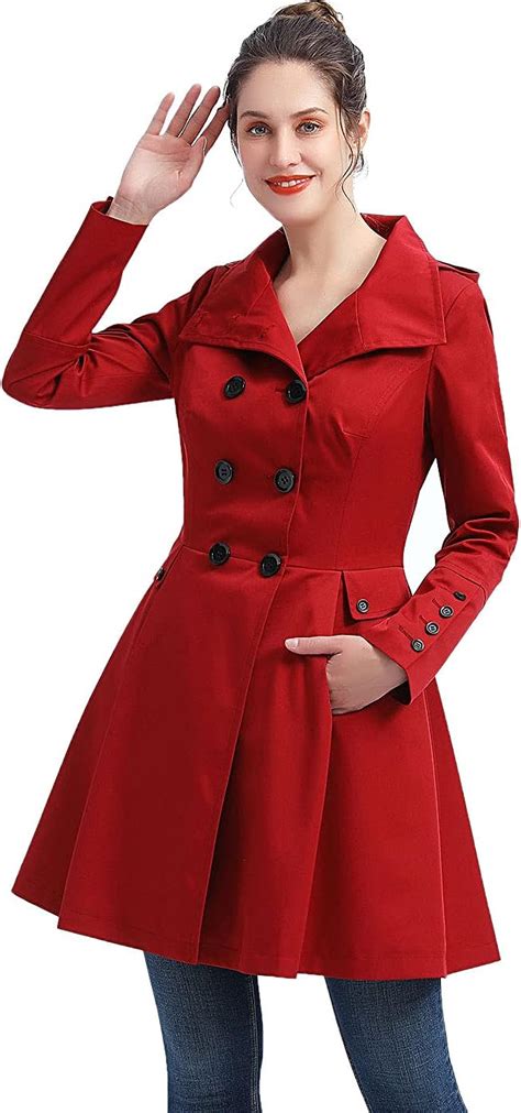 Bgsd Women Kayla Waterproof Hooded Mid Length Trench Coat Regular And Plus Sizered Bgsd