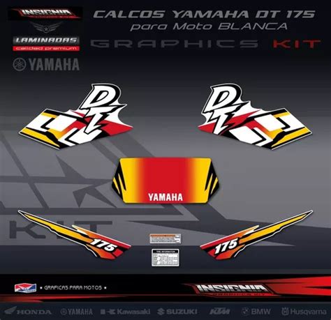 Calcos Yamaha Dt 175 Moto Blanca Insignia Calcos