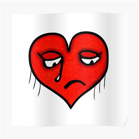 "Sad Heart Drawing" Poster by DFLCreative | Redbubble