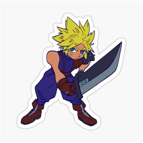 Final Fantasy 7 Cloud Strife Sticker Sticker For Sale By Milkymolle