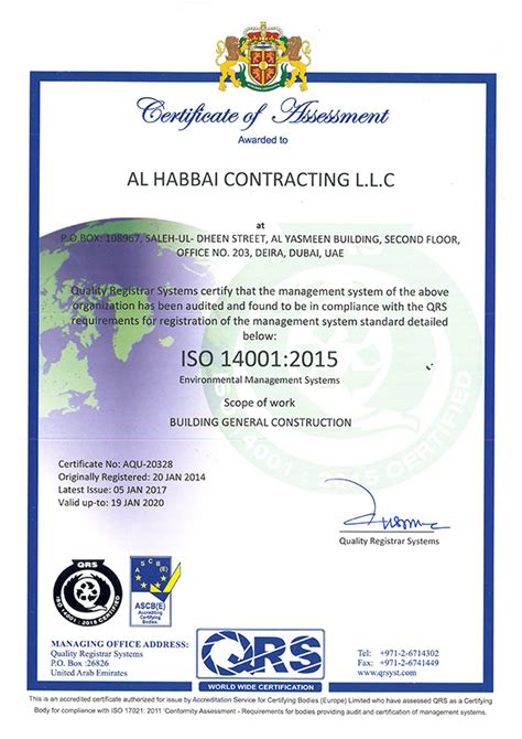 Our Certificates Al Habbai Contracting Llc