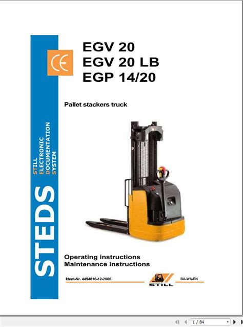 Still Electric Pallet Truck Egv Egv Lb Egp Original