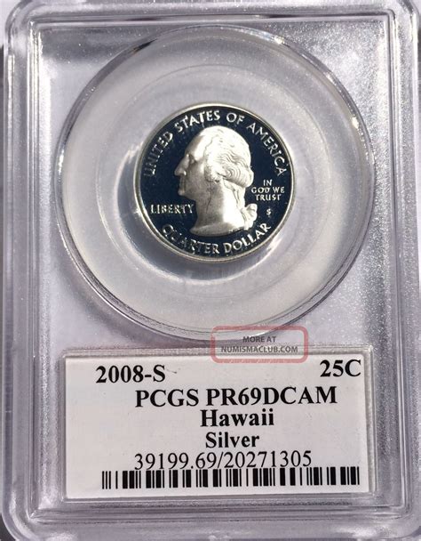 S Flag Silver Hawaii Hi State Quarter Pr Dcam Pcgs Proof