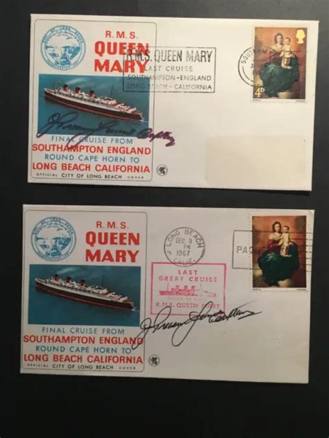 Cunard Rms Queen Mary Last Great Cruise Covers Signed Eur