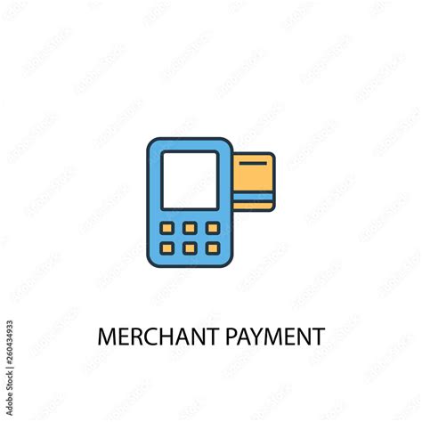 Merchant Payment Concept 2 Colored Line Icon Simple Yellow And Blue