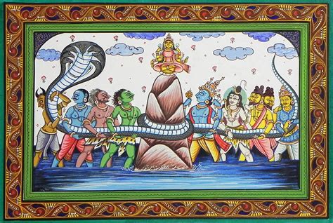 Samudra Manthan - Orissa Pattachitra Painting | Indian folk art ...