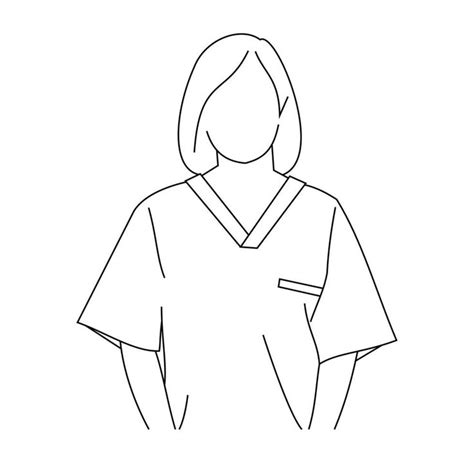 Download Illustration line drawing of a young medical nurse ...