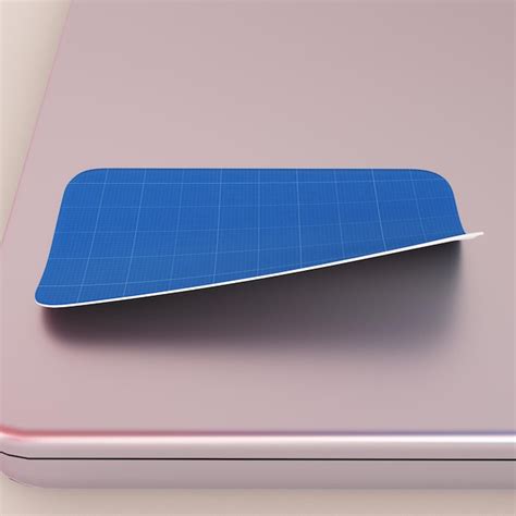 Premium PSD Rectangle Sticker On Laptop Psd Mockup With Customizable