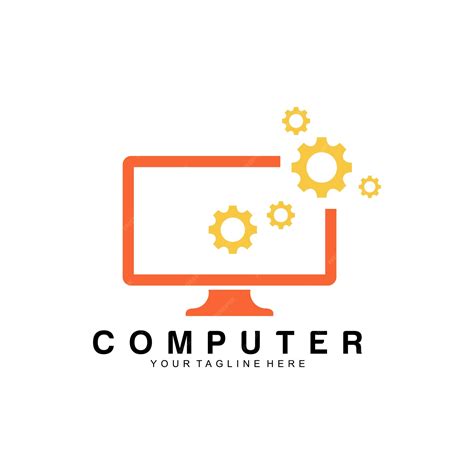 Premium Vector Computer Logo Vector Design Template