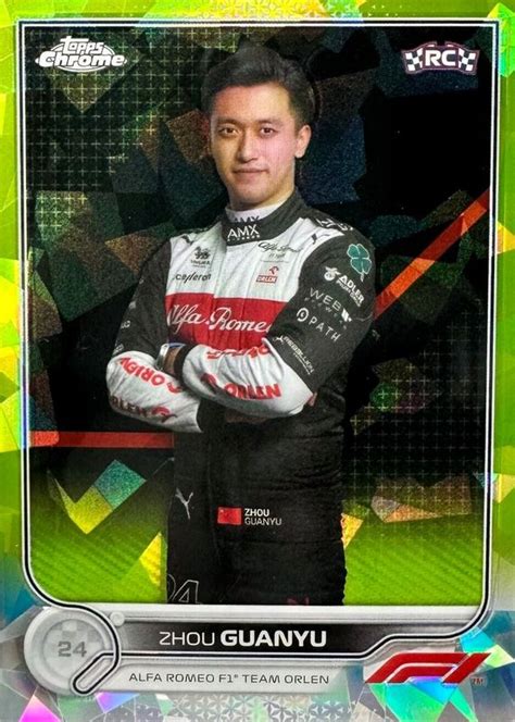 Zhou Guanyu Topps Chrome Formula Sapphire Edition Chartreuse