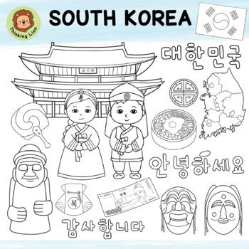 South Korea Clip Art V. 1 | Korean Culture | Asia | Traditional | Flag