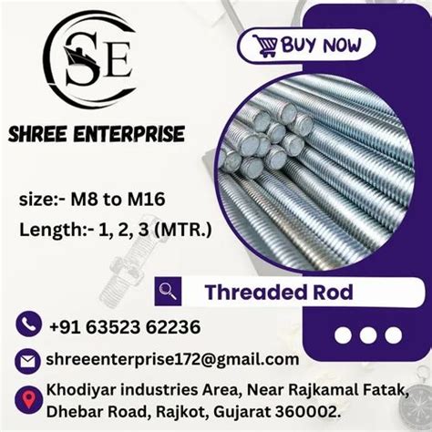 Material Galvanised Iron Gi Full Threaded Rod Round Size Mtr At