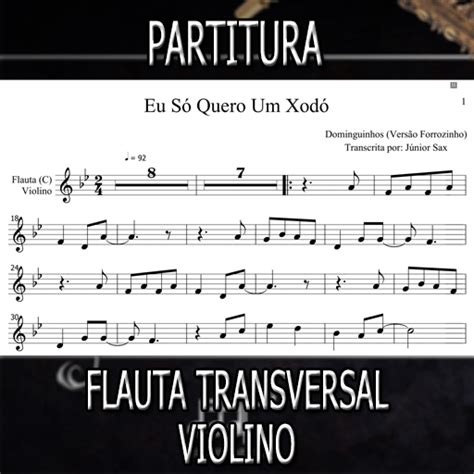 Partitura de Eu Só Quero Um Xodó Versão Forrozinho Flauta Violino C