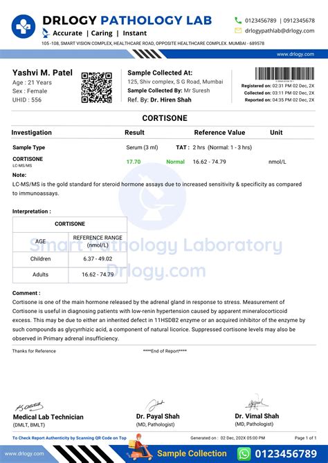 Cortisol Test: Price, Normal Range and Results - Drlogy