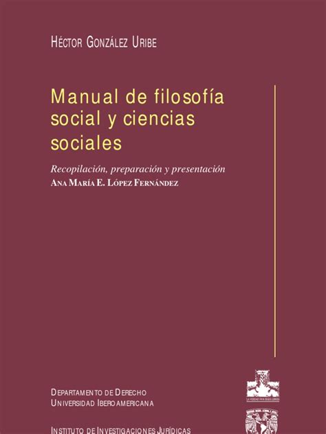 Libro Manual De Filosofía Social Y Ciencias Sociales 9789683692078