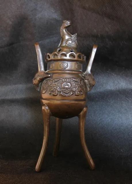 RARE ANCIEN BRONZE brûle parfum asie Incense Burner Antique Asian Urn