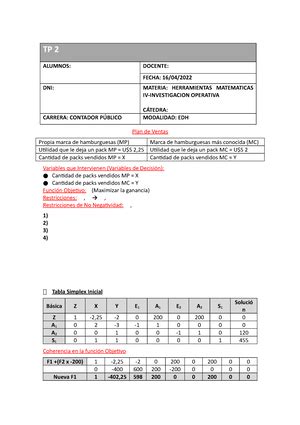 Trabajo Práctico N 2 Herramientas Matemáticas IV Investigación