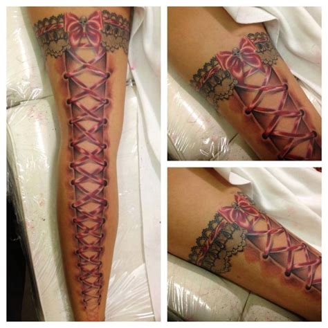 Leg Tattoo Lace Up Boot Look Kinda Cool Leg Tattoos Lace Up