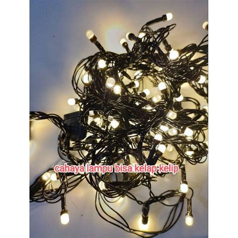 Jual Lampu Natal Twinkle Light Outdoor Indoor Warm White Nyala Diam Kelap Kelip Shopee