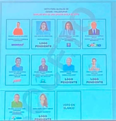 Así Aparecerán En El Tarjetón Los Candidatos A La Gobernación Del Cesar