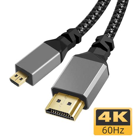 Cable Trenzado De Nailon HD 4K 60HZ HD 1080P Micro HDMI Compatible Con