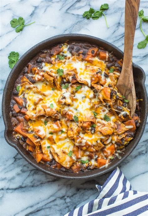 Sweet Potato And Black Bean Enchilada Skillet Recipe Mexican Sweet