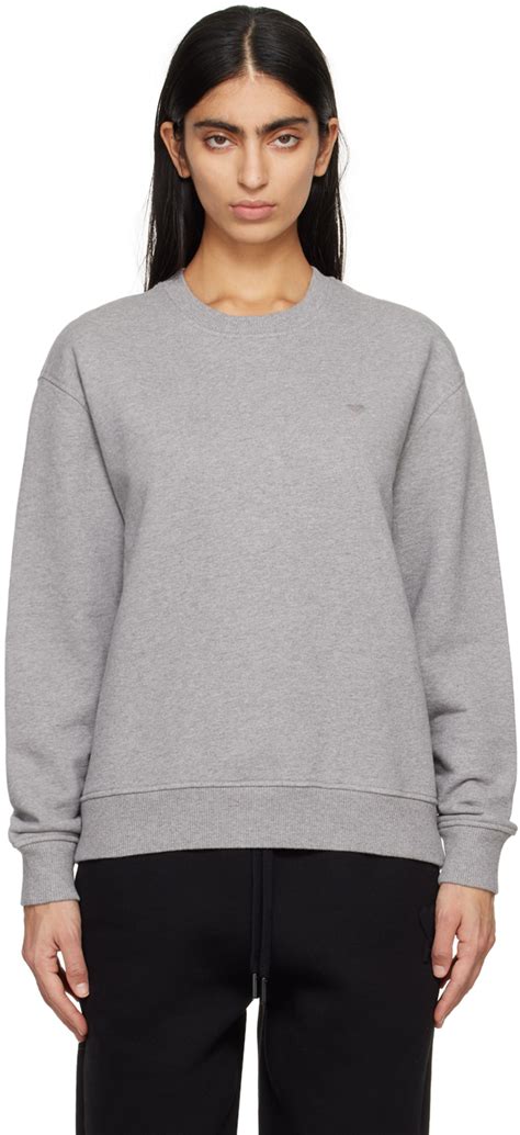 Gray Ami De Cœur Sweatshirt by AMI Paris on Sale