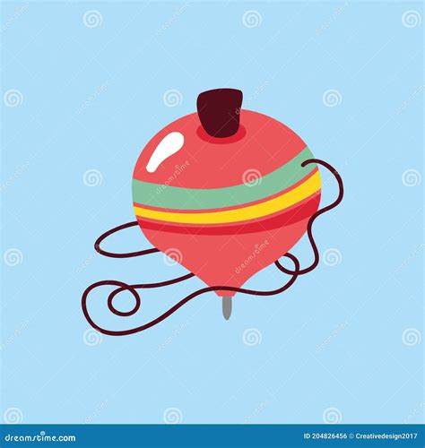 Spinning Top Toy Cartoon Stock Vector Illustration Of Entertainment