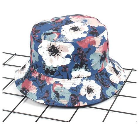 Two Side Flower Butterfly Bucket Hat For Woman Fashion Bob Caps Hip Hop