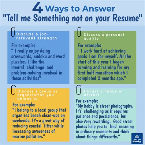 Example Answers For Interviews Tell Me Something Not On Your Resume