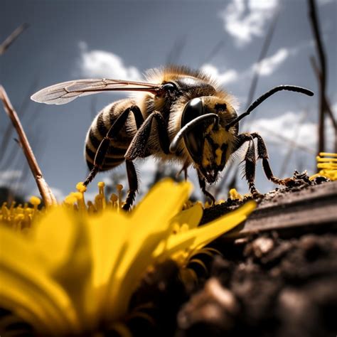 Premium AI Image | photography of bee