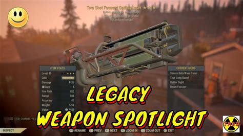 ☢️ ☢️ Fallout 76 Legacy Weapon Spotlights Two Shot Explosive Gatling Laser Youtube