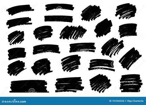 Marker Paint Ink Brush Stroke Text Mark Frame Stock Vector