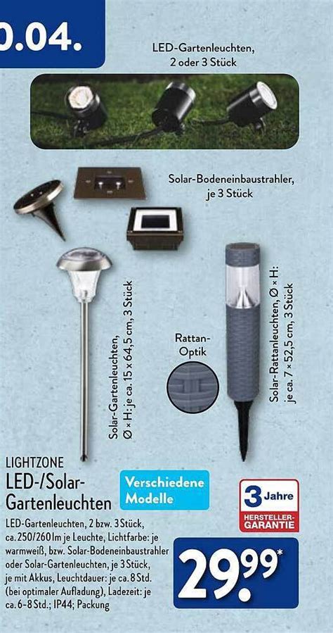 Lightzone Led Solar Gartenleuchten Angebot Bei Aldi Nord