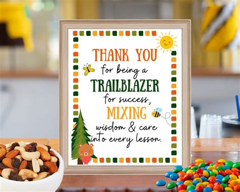 Teacher Appreciation Trail Mix Teacher Appreciation Sign Cookies