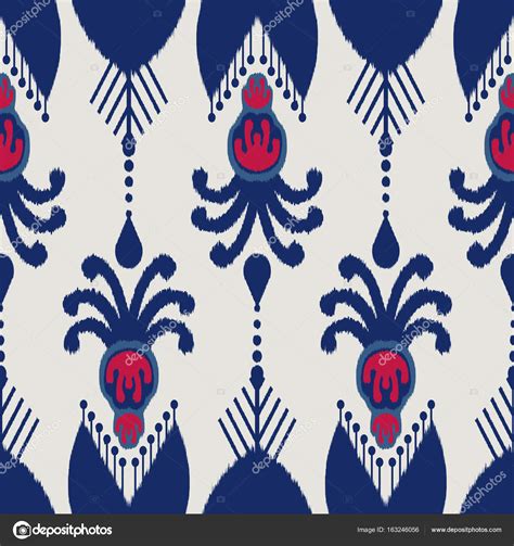 Ikat Seamless Pattern Design For Fabric Stock Photo Kittikornph